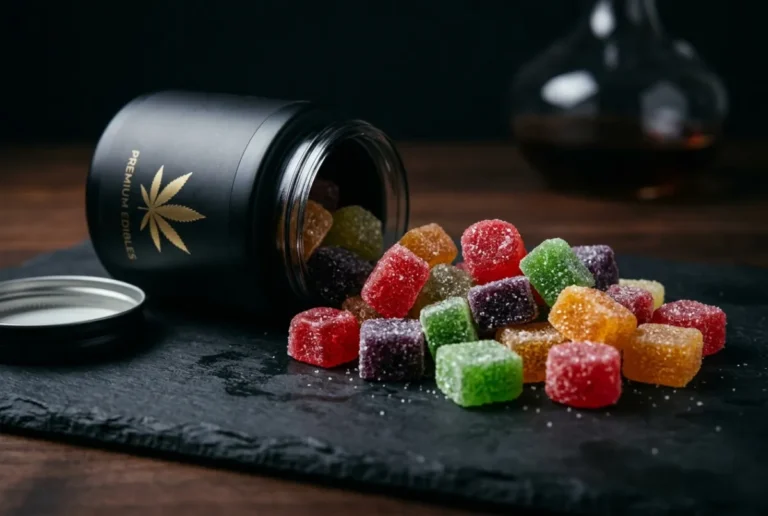 500mg THC edibles gummies in a jar — same-day cannabis edibles delivery Ontario